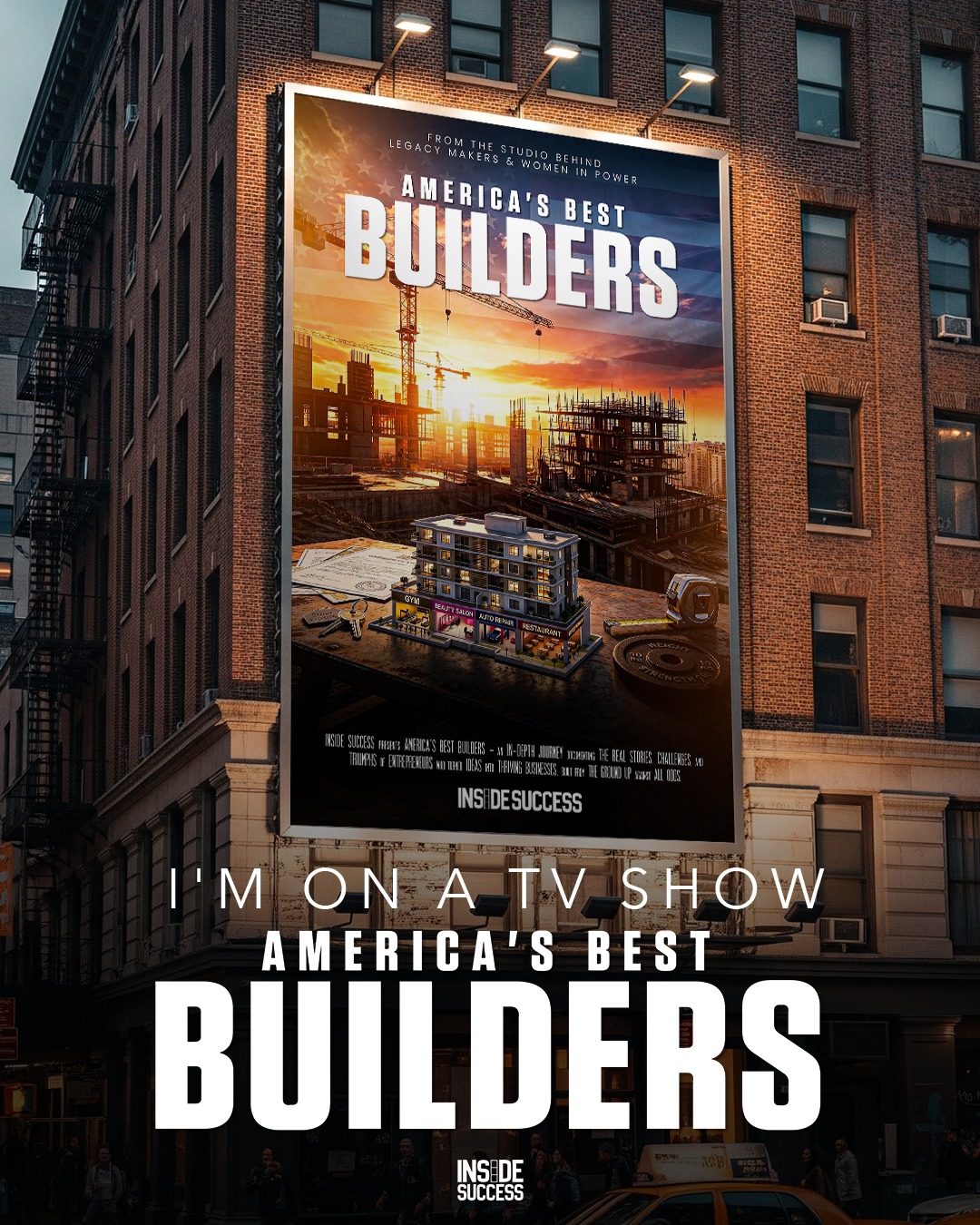 America’s Best Builders television series media graphic presented by Inside Success